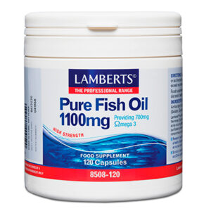 Aceite de Pescado Puro 1100 mg con 700 mg de Omega 3 por cápsula Lamberts