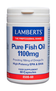 Aceite de Pescado Puro 1100 mg con 700 mg de Omega 3, 60 cápsulas Lamberts