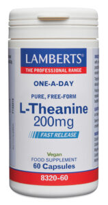 L-Teanina 200 mg en forma Libre. Aminoácido no esencial Lamberts