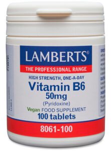 Vitamina B6 o Piridoxina 100 pastillas o comprimidos Lamberts