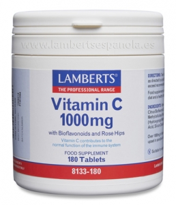 Vitamina C 1000 mg con Bioflavonoides y Escaramujo 180 tabletas Lamberts