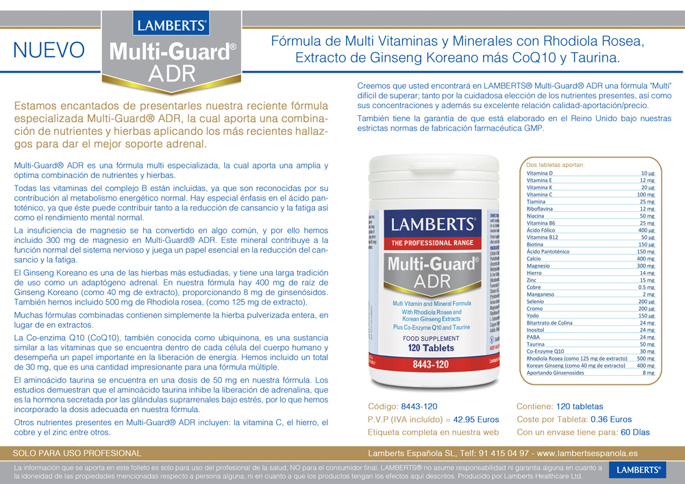 Folleto Nuevo Multiguard ADR de Lamberts