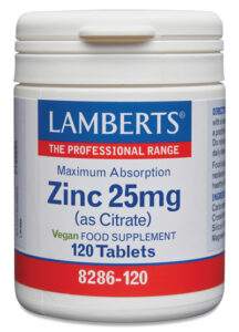 Zinc 25 mg como Citrato con mayor absorción Lamberts