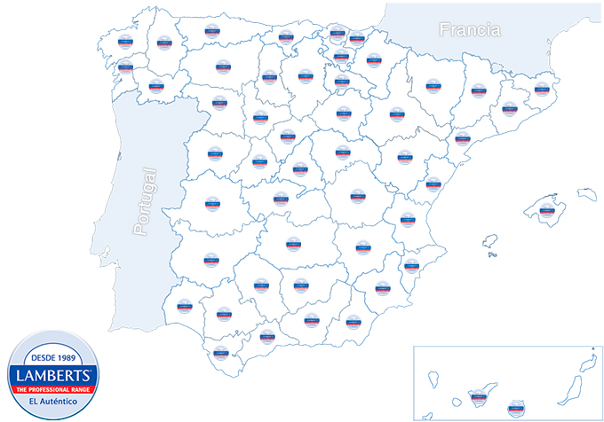 Mapa donde encontrar puntos de venta Lamberts
