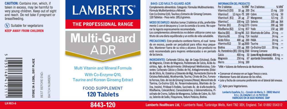 Etiqueta prospecto del Multi-Guard® ADR Lamberts con sus propiedades e indicaciones