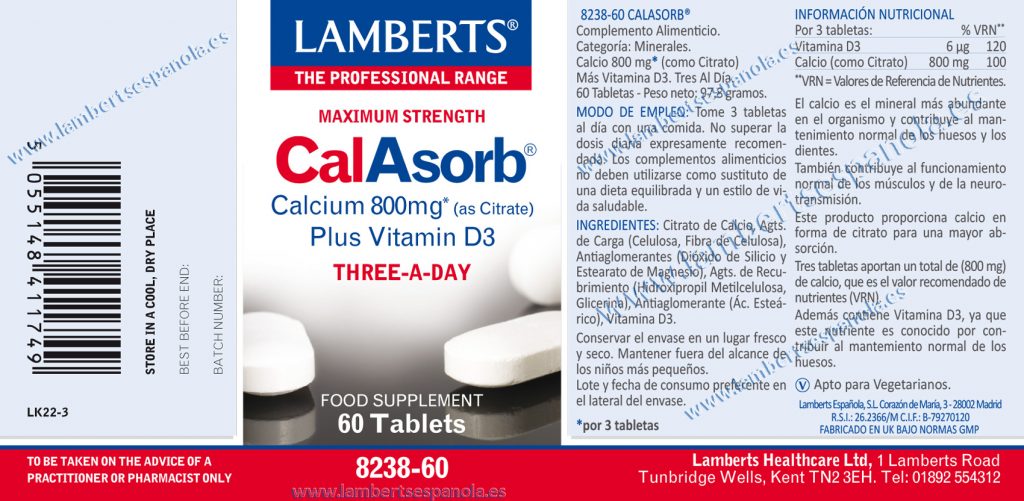 Etiqueta del CalAsorb<sup srcset=