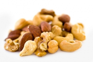 Frutos secos como fuente de alimentos ricos en hierro.