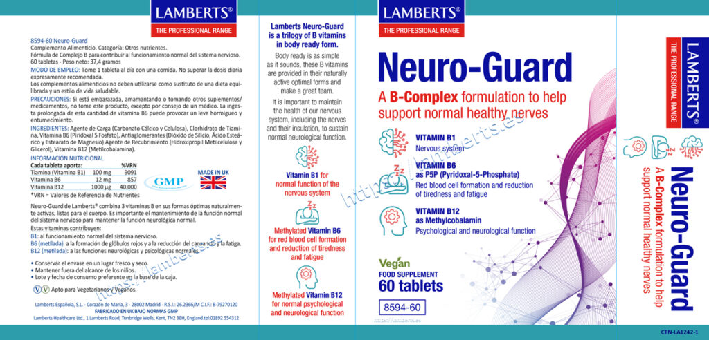 Etiqueta prospecto del Nauro-Guard lamberts con sus propiedades e indicaciones