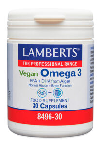 Omega 3 vegano Lamberts, 30 cápsulas.
