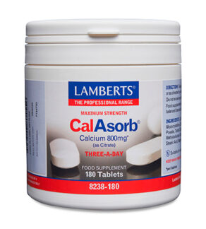 CalAsorb®, Calcio 800 mg como Citrato y Vitamina D3 180 tabletas