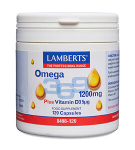 Ácidos Grasos Omega 3,6,9 1200 mg con vitamina D3 Lamberts