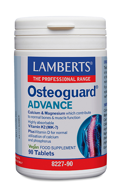 Osteoguard® Advance de Lamberts, con Calcio, Magnesio y Vitaminas D3 10 µg y K2 90 µg