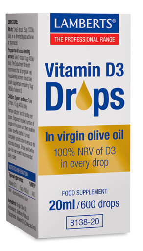 Vitamina D líquida, en gotas como D3 o colecalciferol